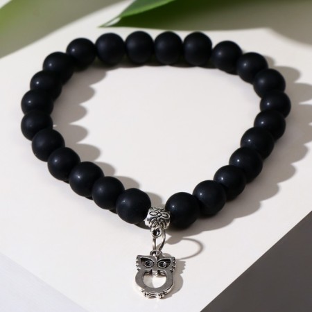 Bracelet with a suspension mix ball No. 8 "Shungit", 5.5cm-3