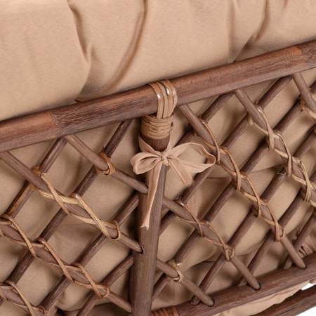 Garden Divan "Indo" from a rattan, with beige pillow/dark rattan, 113 x 68 x 71 cm-2