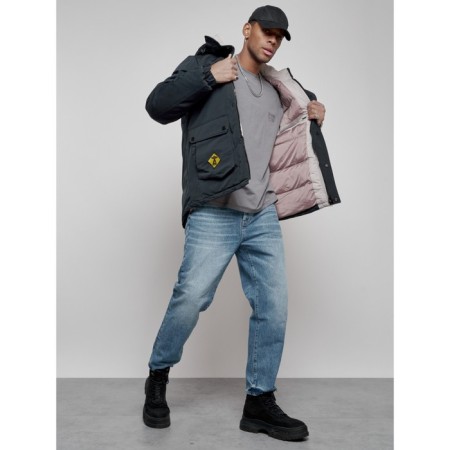 Male Winter jacket, size 52, dark blue color-17