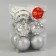 Set of balls plastic D-6 cm, 12 pcs "Melody" orbit, white-silver