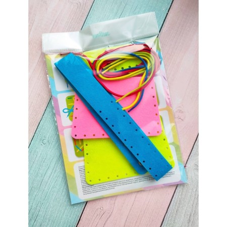Designer made of felt "purse with lacing"-3