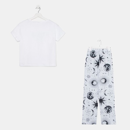 Female pajamas (T-shirt and trousers) KAFTAN MAGIC Night size 44-46, white-8