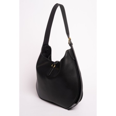 Sobo bag female, natural suede, Ludor black, 37x11x28 cm-2