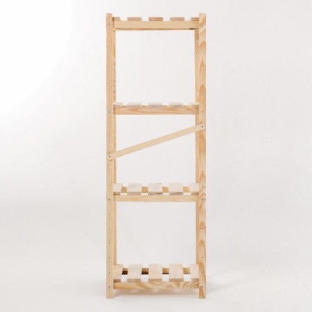 The rack wooden reinforced, 4 adjustable shelves, screw connection, 125x45x28 cm-4