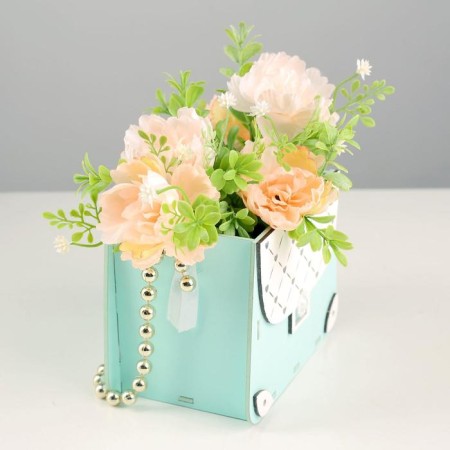 Wooden Kashpo 15.5x10x12 cm "Suma", Tiffany Pastel-White-1