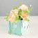 Wooden Kashpo 15.5x10x12 cm "Suma", Tiffany Pastel-White