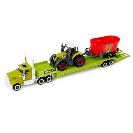 Metal truck "Farm" with a tractor, mix-10