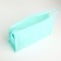 Cosmetic bag with zipper, turquoise color