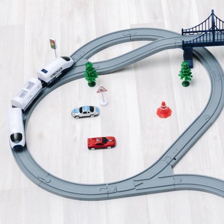 Railway for children "My City", 70 items, on batteries-8