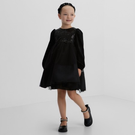 Платье детское нарядное KAFTAN рост 130, черный-6