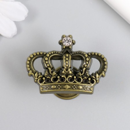 Pen for the casket metal "Crown" rhinestone, aged bronze 4.5x3.2x2.6 cm