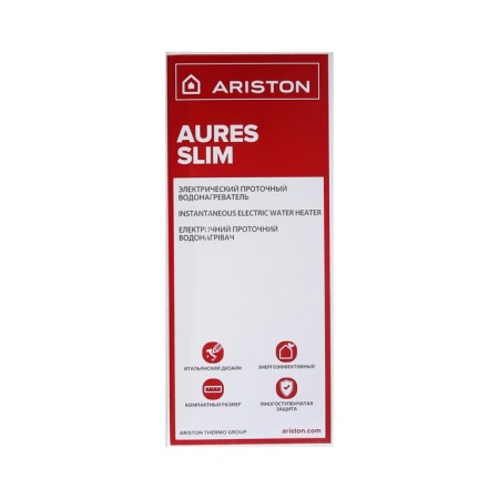 Ariston Aures S 3.5 SH PL water heater, flow, 3.5 kW, white-gray-5