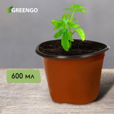 Pot for seedlings, 600 ml, d = 10 cm, h = 8 cm, terracotta, Greengo