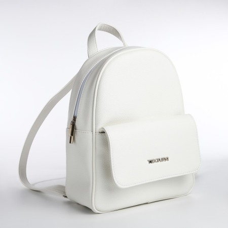 Women's backpack city, Textura, white color