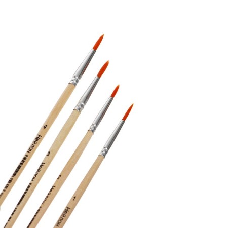 Set of brushes nylon, round, 4 pieces: No. 1, 2, 3, 4-1