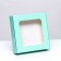 Self -charged box with a window, mint, 13 x 13 x 3 cm