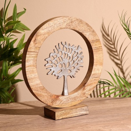 Interior souvenir in the wooden ring "Tree" 30x8x33 cm