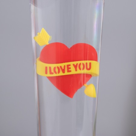 Lava LABE "Heart" LED 3HAAA, USB red 6.5x6.5x23.7cm-5