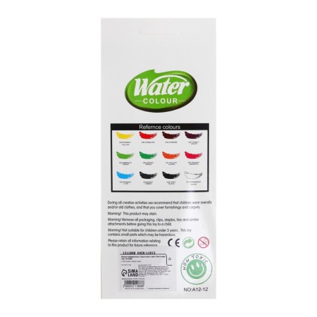 Watercolor paints, 12 colors, in a plastic tube, 12 ml-6