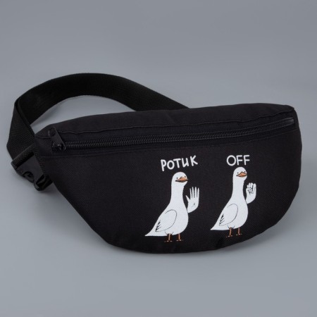 Bag on the belt "Rot Off", 32x8x15 cm, lightning department, black color-1