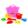 Sanding set of 8 items: Korzin bag, watering can 0.5 l, scoop L16cm. rake, molds 4 pcs.