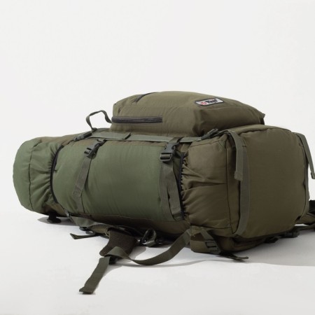 Tourist backpack, TAIF, 60 liters, puff, external pocket, 2 side pockets, olive color-2