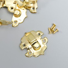 Castle metal for casket gold + nails. set 10 pcs 2.9x3 cm
