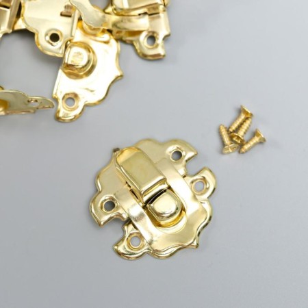 Castle metal for casket gold + nails. set 10 pcs 2.9x3 cm