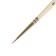 Synthetic brush, round, hard, shortened insert, rubloff series 1310 No. 1, short handle is saturated with varnish, yellow clip