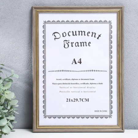 Photo frame Plastic A4 Format "Eco-style with a gold frame" 32.3x23.8 cm