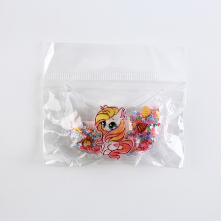 Hair clip with a shaker "Cute Unicorns", 6 x 4.5 cm-3