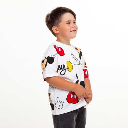 Children's Mickey T-shirt, white color, height 122-128 cm (7-8 years)-2