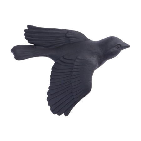 Decoration wall -mounted, gypsum panel "birds" 3 pcs, black, matte-2