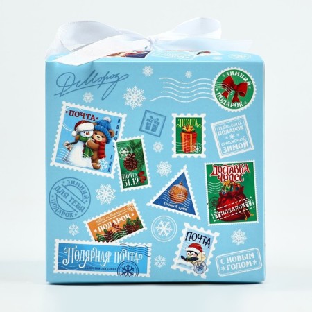 Box a gift New Year's folding "New Year's Post", 12 x 12 x 12 cm, New Year-3