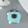 Fluffy on the ring "Capybara Mr. Sadness" Blue 10x8x8 cm