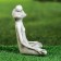 Figure "Frog Yoga in the Lotus Pose" 16x16x6cm, Gray Stone