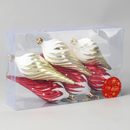 Christmas tree decoration "icicle in the snow" (set 6 pcs) 11 cm, mix-1