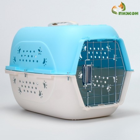 Carriage for animals is plastic, 47.5 x 33 x 31 cm, blue-5