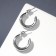 Room earrings "Line" semicircle, color silver, d = 2 cm