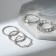 Ring set 5 pieces "perfect fingers" geometry, white color in silver