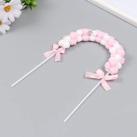 Decor for the creativity "Arka from Pompons" white-pink 20x14 cm-1