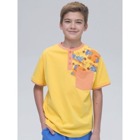 Henley T -shirt for Pelican boy, height 146 cm, yellow color