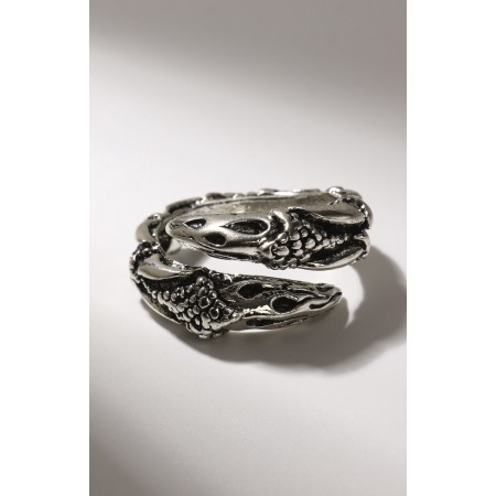 Ring "Right" Dragon in hibernation, color black silver, dimensionless-1