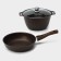 A set of kitchen utensils No. 8 “Marble”, cover, anti -stick coating, color coffee marble