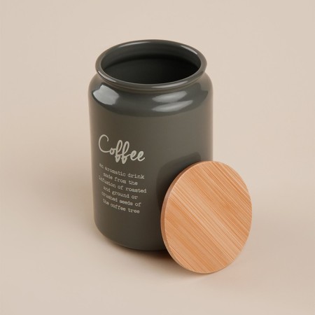 Sugar Bank SL Home, 9.5 × 14 cm, gray color, with a bamboo lid-4
