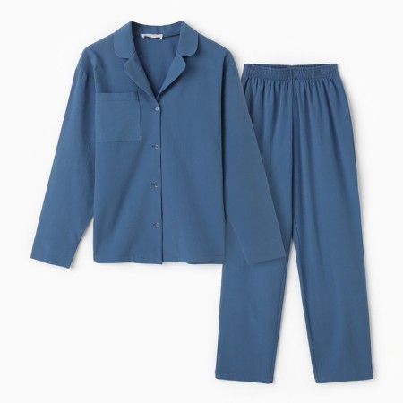 Пижама женская (рубашка и брюки) KAFTAN "Basic" р.48-50, синий-6