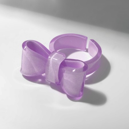 Ring "Bow" voluminous, purple color, size 18-4