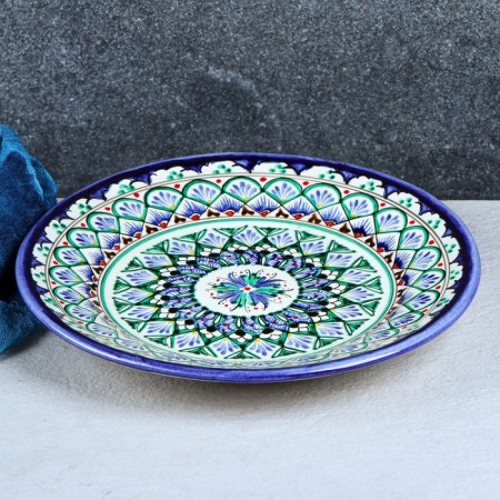 Plant of Rishtan ceramics "Patterns", 22 cm, blue-4