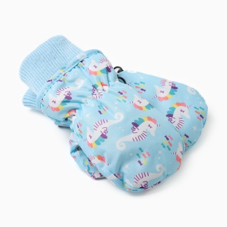 Winter children's mittens minku, Blue color, 15cm-2