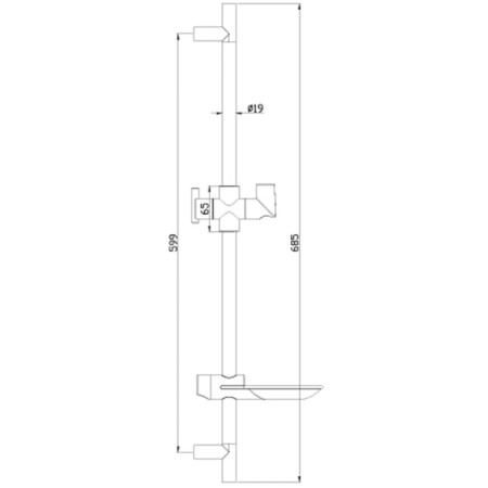 Shower stand LM8062C 685 mm with an oval soap dish, chrome-1